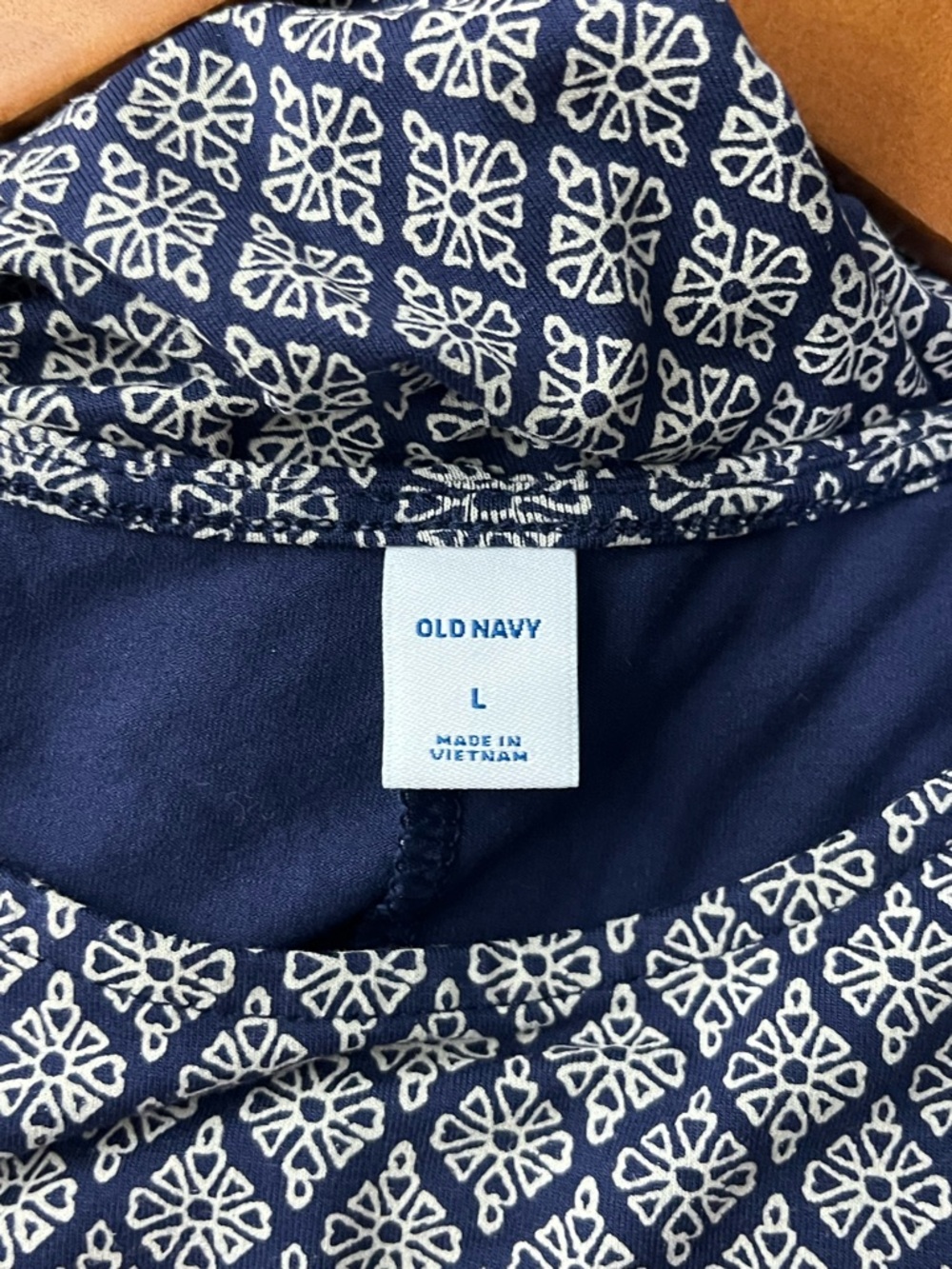 Old Navy Women's Navy White Short Sleeve Patterned Dress - Picture 6 of 7